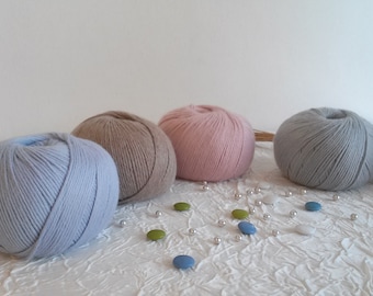 Hilo de tejer para bebé, hilo de tejer acrílico/poliamida, hilo para bebé, ovillo de hilo de poliamida para bebé, 100 g, 250 m.