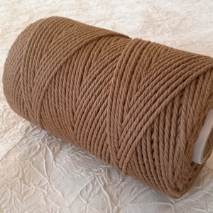Cordon Pour Macramé - 4 Mm X 300 M - 100 % Coton Naturel - 4 Brins Torsadés En Coton Pour Bricolage, Tricot, Suspension De Plantes, Décoration De Mariage, Noir