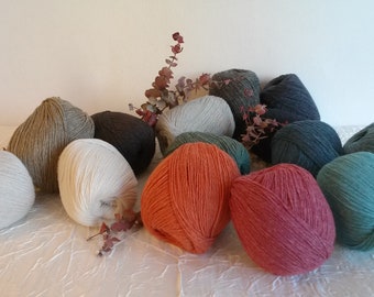 Ovillo de hilo para tejer, hilo deportivo/fino de lana merino/algodón superlavado, hilo deportivo fino, 50 g - 230 m/ 1,75 oz - 251 yd.