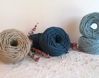 Corde coton, corde en coton peigné de torsion simple, 45 fils (45 ply), 4 mm (0,16 inch), bobine de corde en coton 100%, coton macramé.