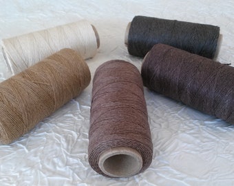 Linen Thread, Waxed Natural Linen Twine, Colored Waxed Natural Linen Thread Spool, 3 Strands, 1mm, 180m. (3 ply, 0.04 in/197 yd).