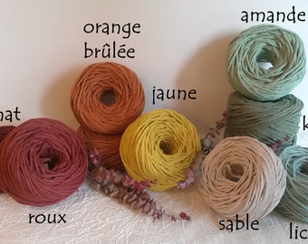 Corde coton, corde en coton peigné de torsion simple, 45 fils (45 ply), 4 mm (0,16 inch), bobine de corde en coton 100%, coton macramé.