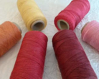 Linen Thread, Waxed Natural Linen Twine, Colored Waxed Natural Linen Thread Spool, 3 Strands, 1mm, 180m. (3 ply, 0.04in/197yd).