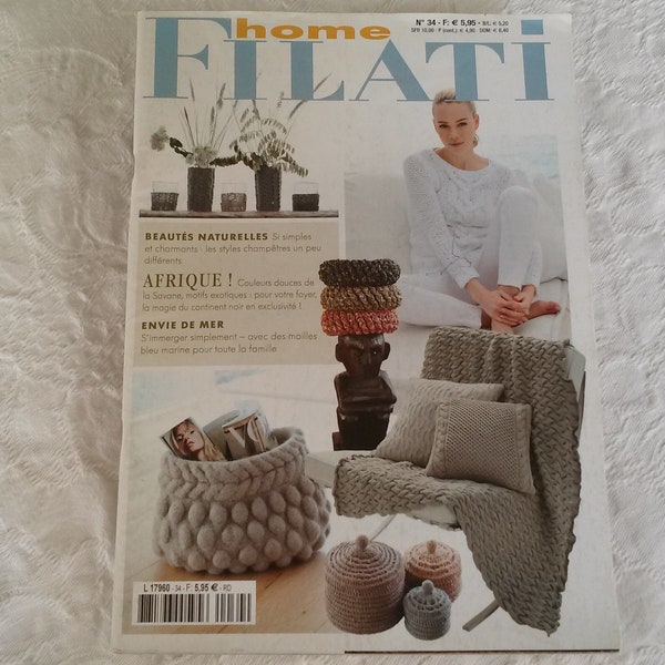 Magazine « Filati Home» 34 – magazine créations tricot/crochet pour la maison, créations printemps/été en tricot pour la maison.