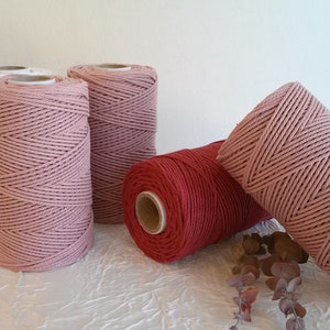 Spool of 3 mm macrame cotton rope, the real 100% cotton thread for macrame.