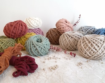 Corde en coton peigné 4 mm,  corde en coton peigné de torsion simple, 4 mm - 45 fils (45 ply), corde macramé en coton 100%.