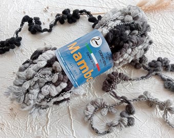 FILATURA di CROSA lana per maglieria - Mambo, Filatura di Crosa lana per maglieria fantasia in sfumature grigio-nere, 100 g-10 m (3,52 oz-10,9 yd)