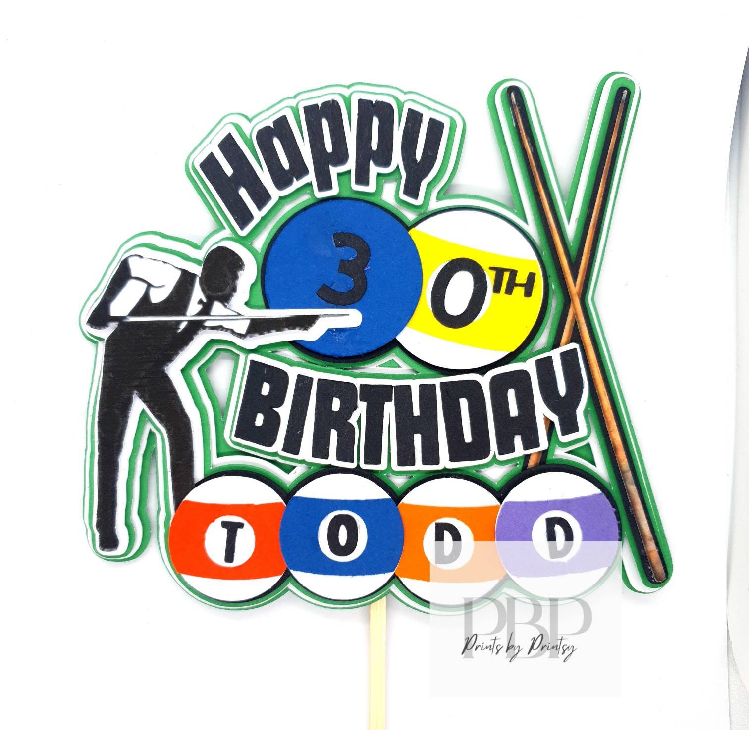 Snooker Cake Topper Snooker Theme Pool Snooker Birthday Decoration