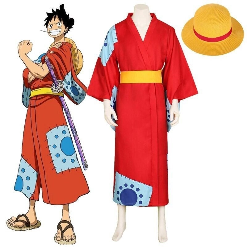 Anime Straw Hat Boy Luffy Cosplay Costume Gear 5 Nika Luffy Cosplay Clothes  Kimono Set Christmas Halloween Adult Suit With Wig