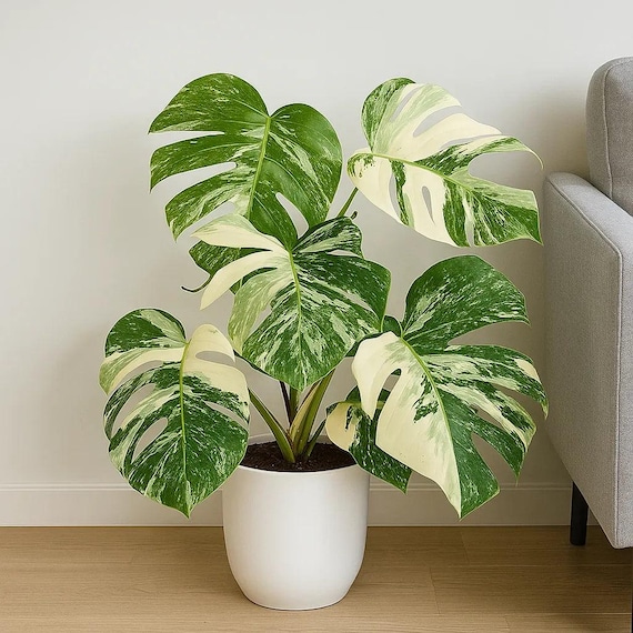 40 - 50cm Variegated Monstera - Monstera Variegata Albo Cheese Plant 17cm  Pot House Plant - Etsy UK