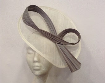 White-off and black fascinator, wedding - cocktail - ceremony