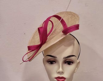 White-off and black fascinator, wedding - cocktail - ceremony
