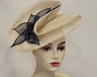 Natural and silver fascinator