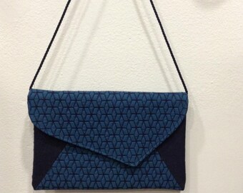 Navy blue and royal blue pouch