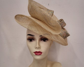 Natural and silver fascinator