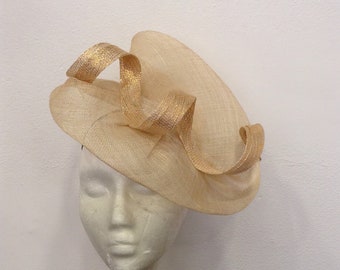 Natural and silver fascinator