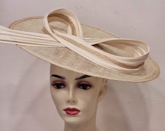 Natural and silver fascinator