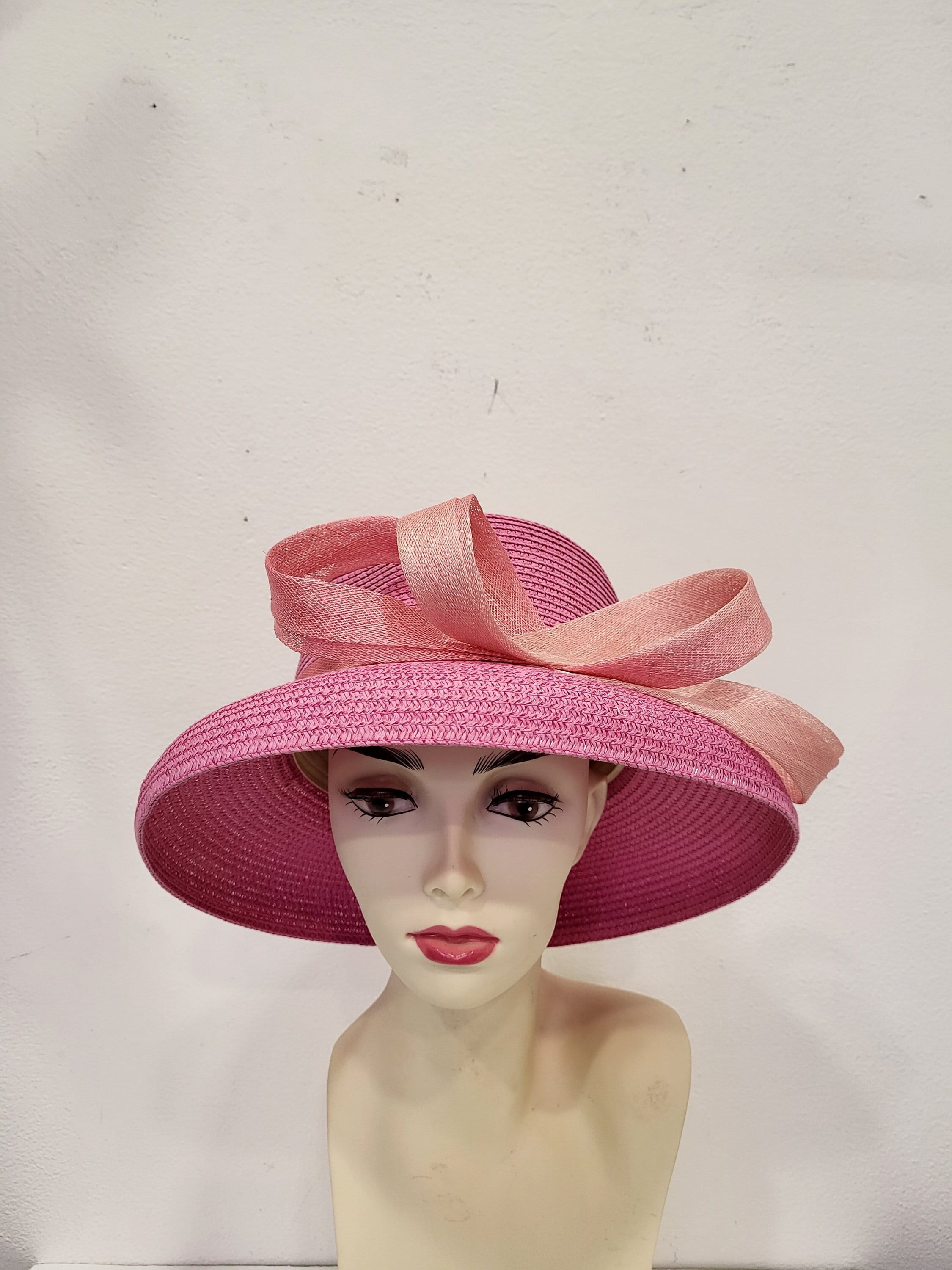 H.S.G.K Chapeau De Mariage Élégant Pour Femme – Chapeau Habillé Britannique En Organza Rose, Taille 58 Cm, Style Rétro Chic