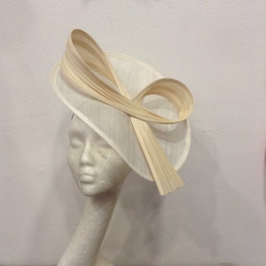 White-off and black fascinator, wedding - cocktail - ceremony