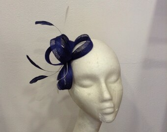 Bibi midnight blue and off-white, sisal, feathers, wedding ceremony, model "knot madness", custom made item, custom made item