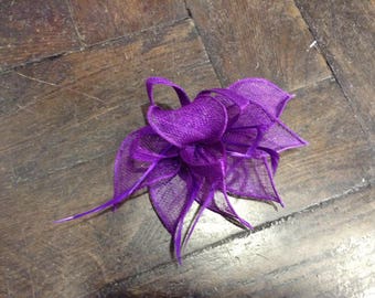 Bibi wedding purple, sisal and feathers, wedding - ceremony, long leaf shape, custom made item