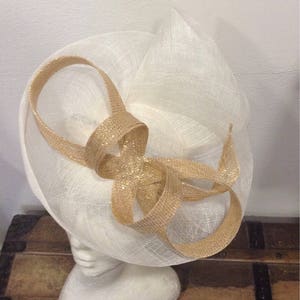 Bibi off-white and gold, sisal, wedding-cocktail-ceremony, double scroll shape, custom made item image 3