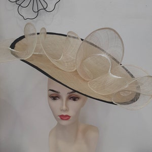 White-off and black fascinator, wedding - cocktail - ceremony
