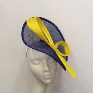 Bibi boda azul medianoche y amarillo limón, boda ceremonia cacapulla, modelo nudo elegante amazon imagen 4