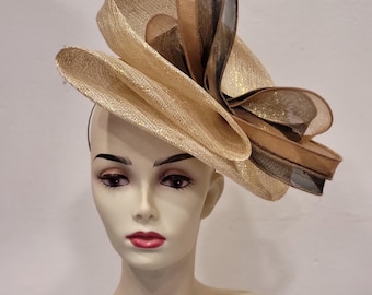 Natural and silver fascinator