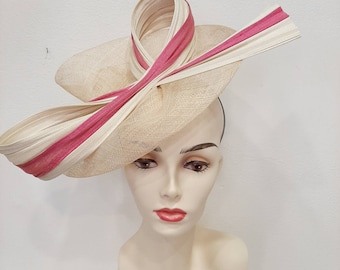 Natural and silver fascinator