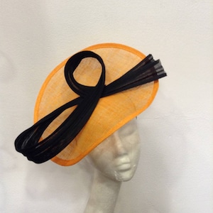 White-off and black fascinator, wedding - cocktail - ceremony
