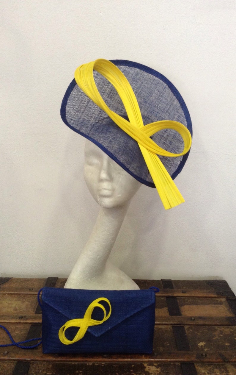 Bibi boda azul medianoche y amarillo limón, boda ceremonia cacapulla, modelo nudo elegante amazon imagen 6