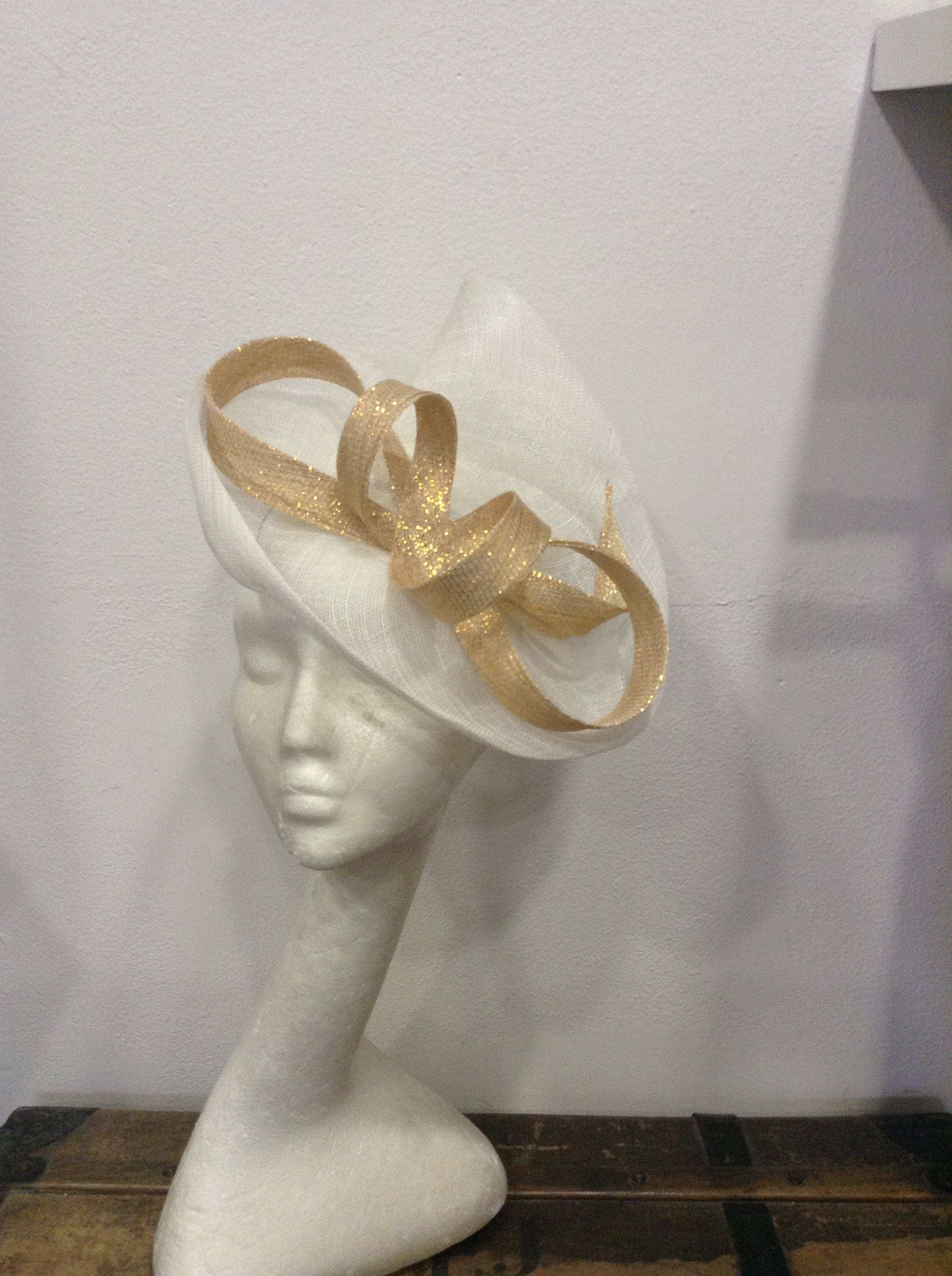 Chapeau Paille élégance Blanc Cassé - Cérémonie, Mariage, Baptême, Taille 55/57