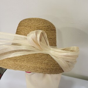 Wedding capeline in natural and ivory straw, custom made item, custom made item image 10