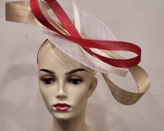 White-off and black fascinator, wedding - cocktail - ceremony
