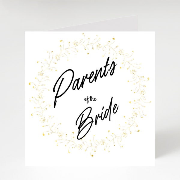 Parents of the Bride, Wedding Card, Mother of the Bride, Father of the Bride
