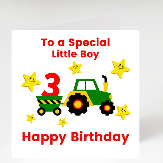 Third Birthday Card For Boys Happy 3rd Birthday Age Three, 46% OFF