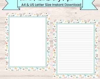 à lettres pastel pour bordure de fleurs sauvages | Ensemble imprimable avec et sans doublure