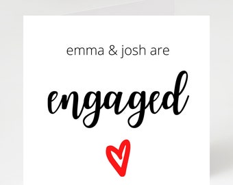Engagement Card, Personalised Engagement Card, Names, Custom engagement Card