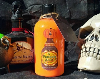 Soap PUMPKIN JUICE Scented in Pumpkin Cider, Shower Gel/ Bubble Bath/ Hand Soap,  fall autumn starbucks coffee pumpkins Potter inspired