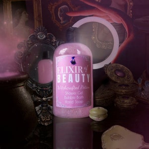 Body Wash ELIXIR OF BEAUTY Scented in Sweet Pea Freesia, 3 in 1 Shower Gel/ Bubble Bath/ Hand Soap beauty spell beautiful pink love potion