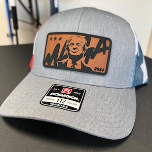 Trump Hat, Leather patch Hat, MAGA, President Hat, Donald Trump, Richardson 112
