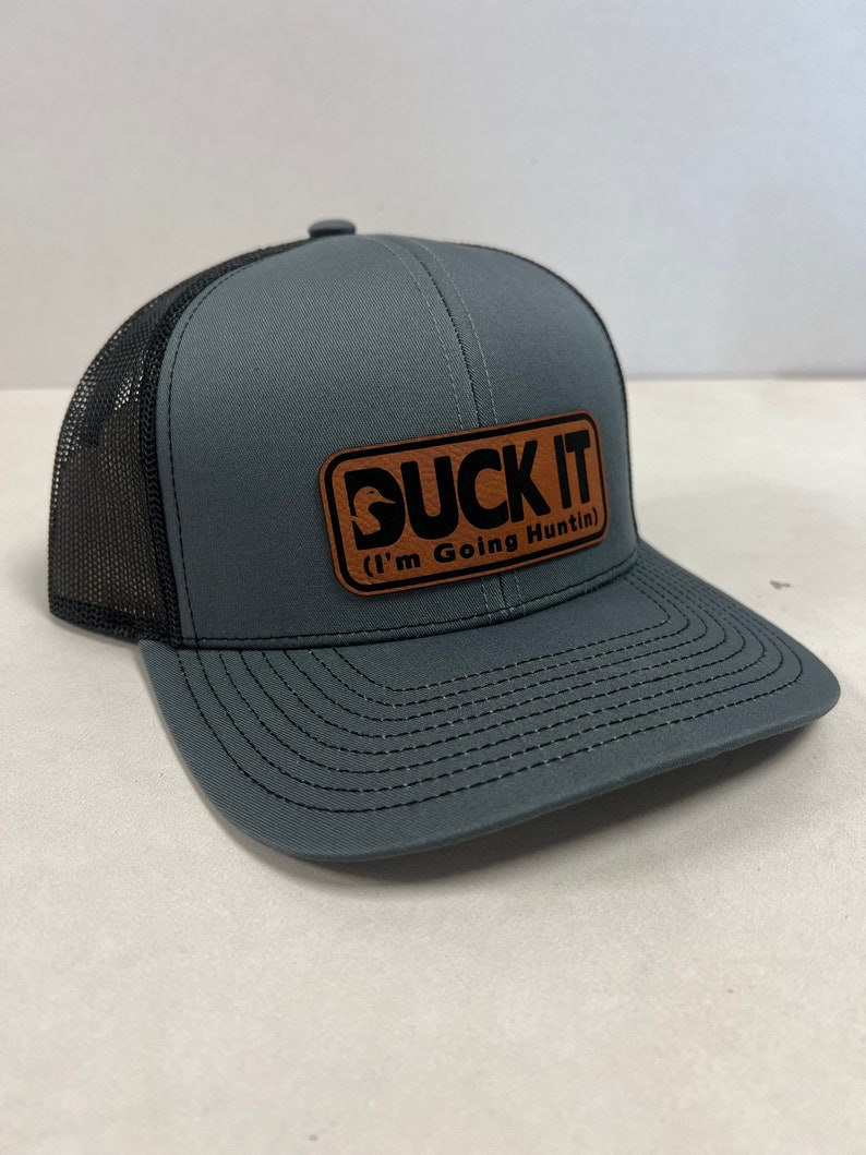 Duck It Hunting Hat Leather Patch Hat Hunting Gear Leather Etsy