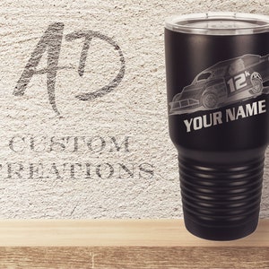 Race Tumbler, Bmod, Modified Car, Custom Cup, Engraved Drinkware, Custom Engraving, Dirt Track