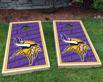 Vikings Cornhole Wrap, Set of 2, Bag Board Decal, Custom Bag Toss, Vinyl Sticker, Football