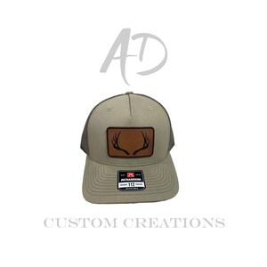 Antlers Hunting Hat, Leather patch Hat, Hunting Gear, Leather Patch hunting, Outdoorsman
