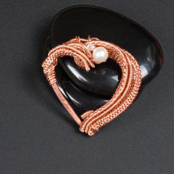 Wire Wrapped Copper Heart Pendant