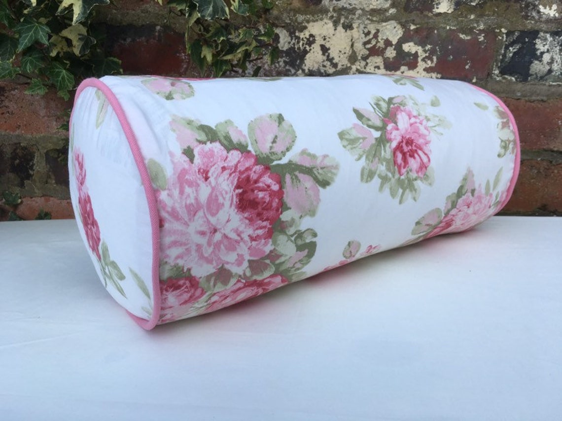Bolster Cover Pink Rose Etsy UK