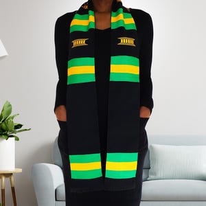 Jamaica Flag Inspired Graduation Stole - Handwoven African Heritage Stole | Celebrate Success and Pride - plain stole