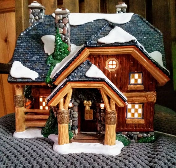 Sale Dep 56 Moonlight Bay Bunk Snow Village Log Cabin Etsy
